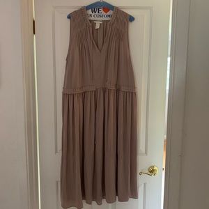 H&M Champagne silky pleated maxi dress